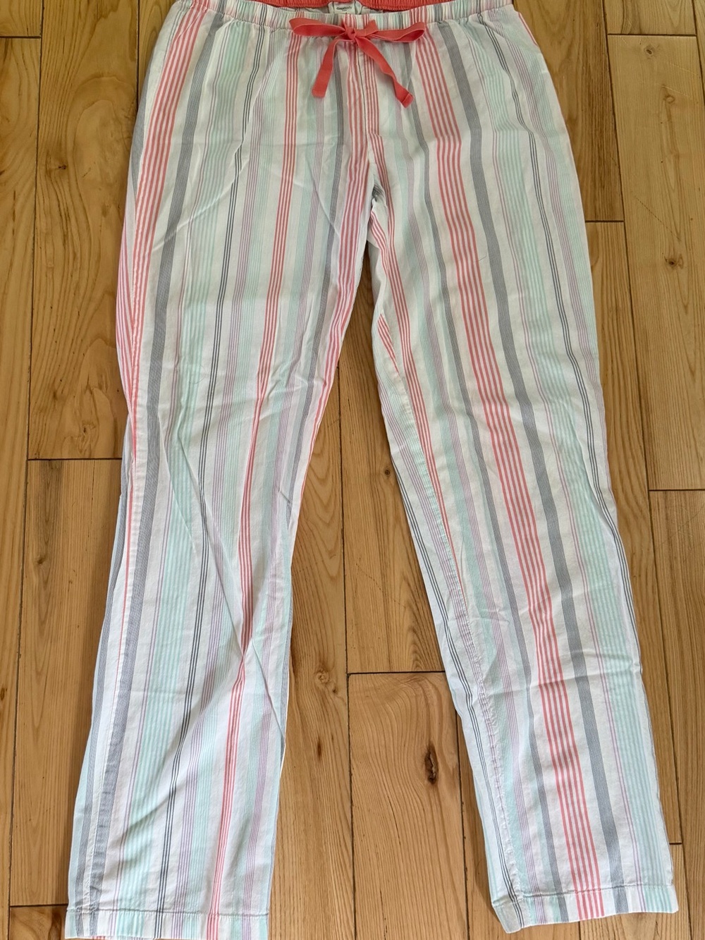GAP Women’s Lightweight Striped Lounge Pants - Coral, Mint, Gray